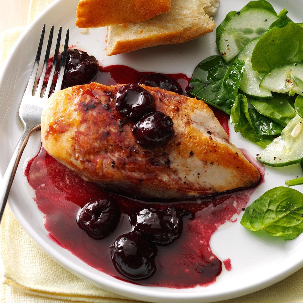 Chicken with Cherry-Balsamic Gastique