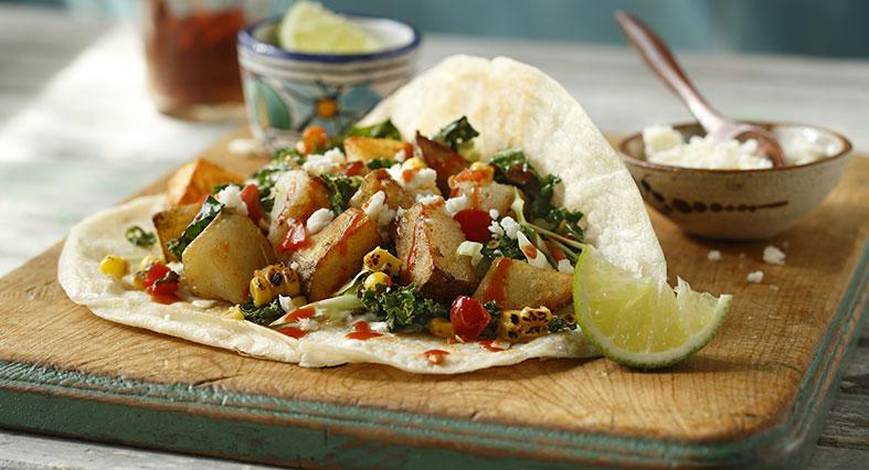 Smoky Potato and Greens Tacos