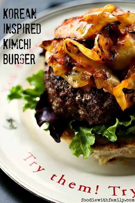 GRILLED BURGER WITH KIMCHI AND SPICY MAYO