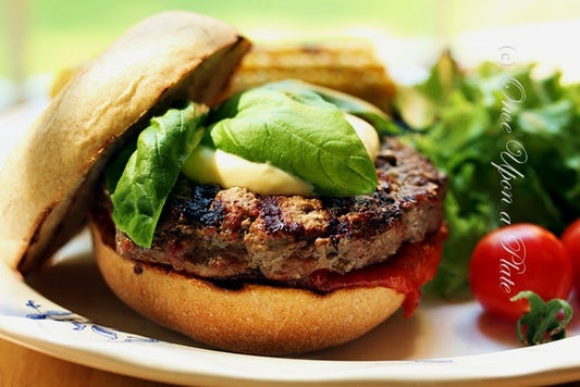 Grass-Fed Burgers with Basil & Mozzarella