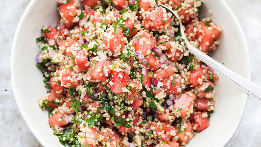 Herby Watermelon Quinoa Salad with Lemon Vinaigrette